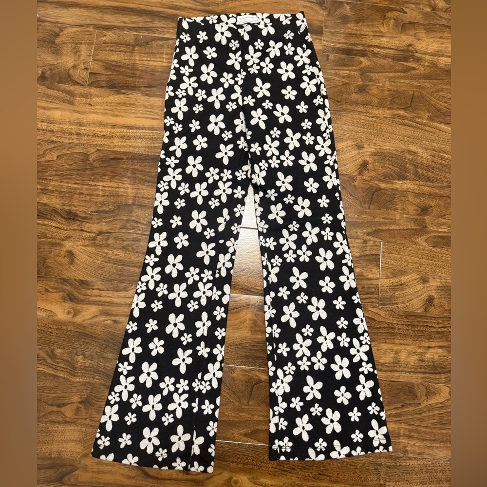 Urban Outfitters Floral Black and White Pants